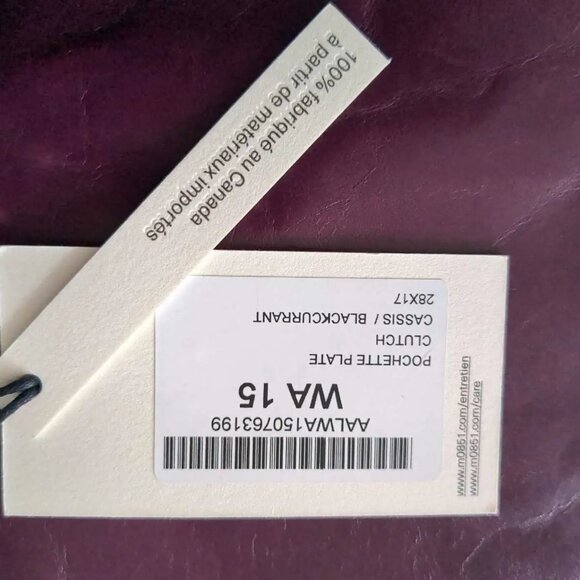 m0851 Soft Leather Bag Pouchette Plate Clutch Wristlet - Picture 2 of 5